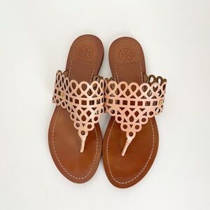 Tory Burch leather laser cut Davy sandals 7